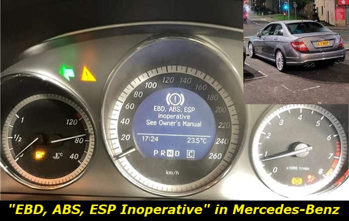 EBD ABS ESP Inoperative See Owner S Manual Error In Mercedes